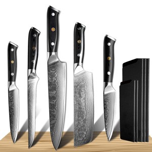 Damascus Kitchen Knife Set 5PCS Forged Steel Japanese Damascus Steel Knife vg10 Cooking Fillet Fish Chef Knife CN