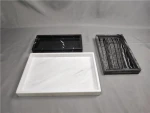 Dark Green Marble Rectangular Marble Tray Marble Serving Trays