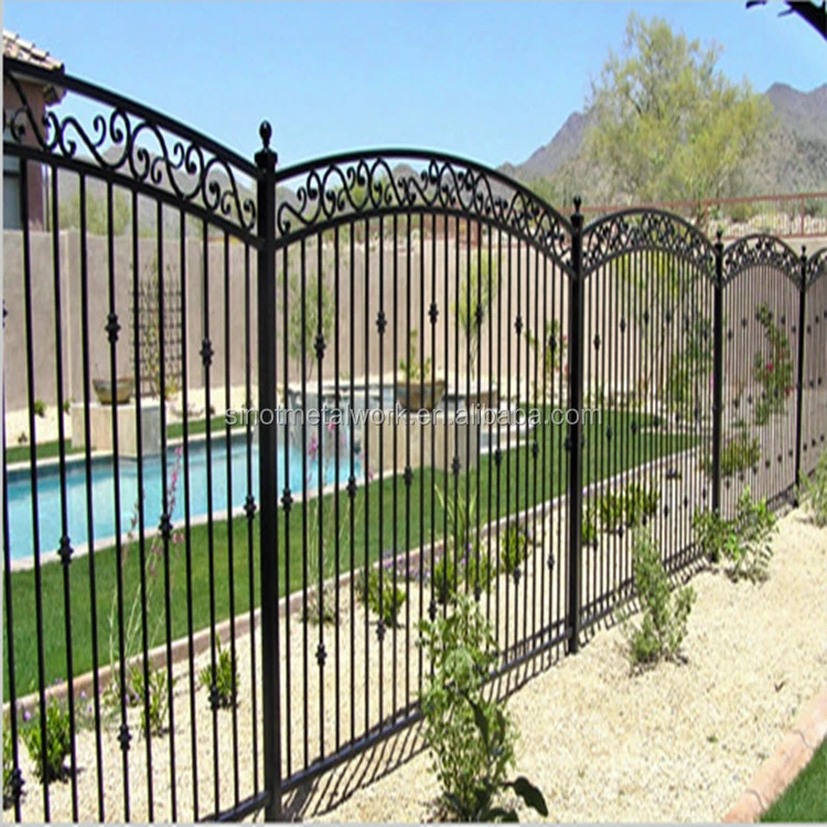 decorative steel pool fence and gate wrought iron garden fencing factory backyard metal ornamental fence and gate panels