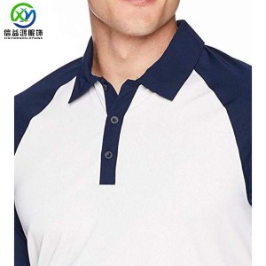 Design your own golf tennis shirts for men,custom men&#39;s blank polyester 2 tone raglan short sleeve polo t-shirts with print logo