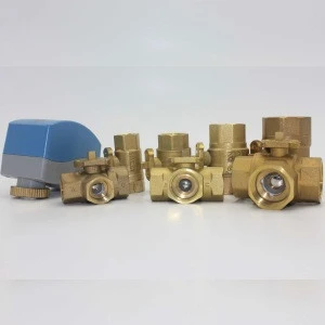 DN15/20/25/32 2 way 3-way motorized brass water valve with 220v motor electric drive for HVAC