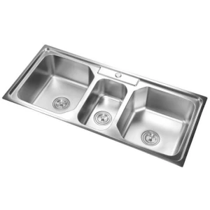 Double drainboard double sinks stainless steel kitchen sink