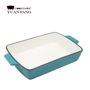 Durable Square Cast Iron Loaf Pan, Colorful Enamelled Bread Baking Pan