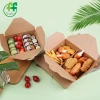 eco friendly customized printed food box disposable takeaway fried chicken lunch box 2 compartment