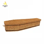 Eco-friendly Funeral Supplies Cheap Funeral Coffin Wicker Casket Bed Customized Size European Style