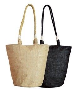 Eco-friendly Jute Fashion Tote Bag - features thick, long rope handles and comes with your logo.
