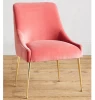 Elowen Chair Plush Velvet upholstery polished brass legs vintage Italian classic brass handle dining chair restaurant chair