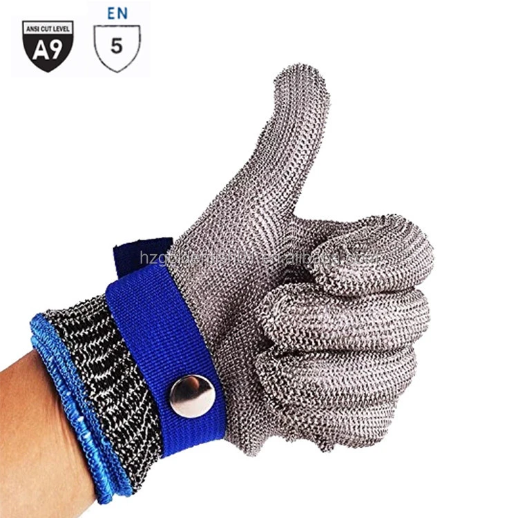 EN380 verified  Improved Stainless Steel Glove personal protective equipment Safety Wire Metal Gloves for Food Processing