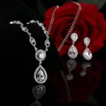 Europe and America fashion Light luxury Moissanite necklace Earrings  bracelet rings jewelry set Dinner dress accessories