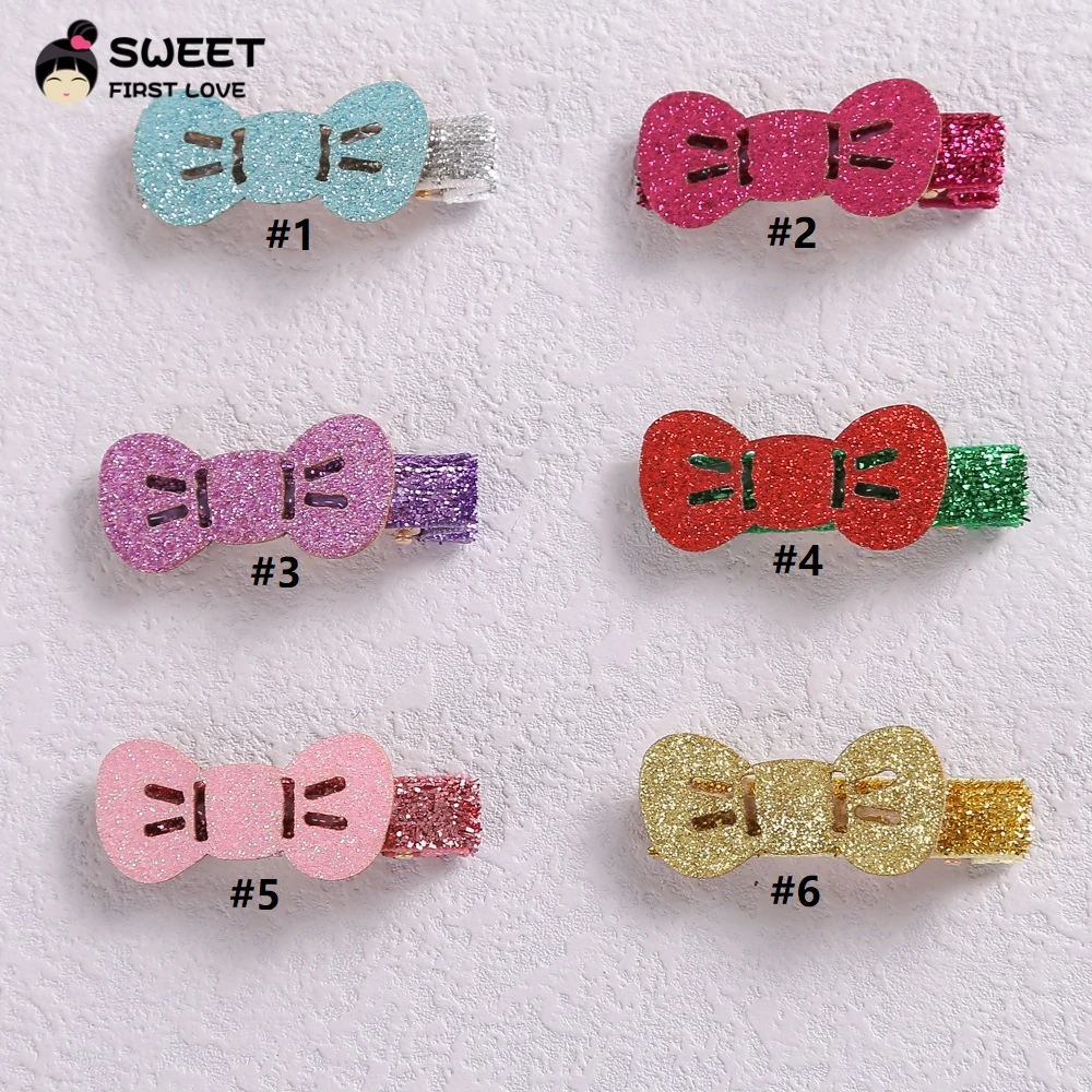 European and American Glistening bow knot Childrens hair accessories barrettes