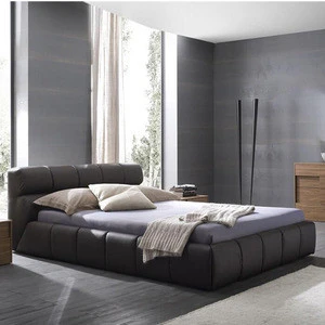 European King Luxury Leather modern furniture china leather beds