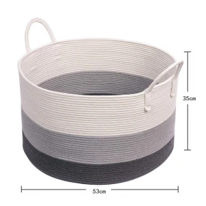 extra large decorative clothes collapsible fabric laundry hamper cotton rope basket