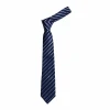 Factory custom dark blue sky-blue striped polyester tie