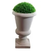 Factory direct milky white plastic fiber clay decorative  garden urn with H 31inch