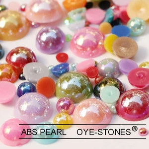 Factory direct sales loose plastic pearl beads without hole wholesale,nail art abs half pearl beads