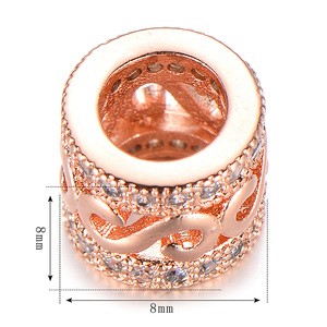 Factory direct selling enamel bracelet charms zircon pave bead spacers beads for jewelry making wholesale bead suppliers