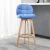 Import Factory Directly Small MOQ Velvet Swivel Modern Wood Bar Stool Chair Wooden Bar Stools from China