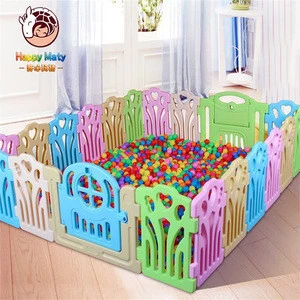 Factory price EN71 indoor plastic portable baby playpen with door play fence for children
