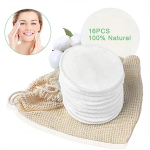 Factory Price Makeup Remover Pads with Bamboo Jar Holder Cotton Buds Swab Bamboo Cotton Cosmetic Remover Pads Reusable Cotton P