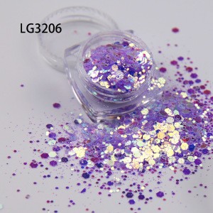 factory supply colorful high quality mix glitter acrylic nail powder