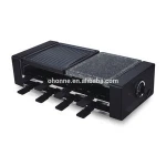Family Served Rectangle Electric Raclette Grill For 8 Person Use