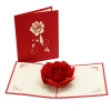 Fashion 3D Rose Valentine&#39;s Day gift special custom logo invotion greeting card