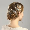 fashion bridal hair accessories pearl beaded crystal hairpin flower hair pin stick wedding jewelry