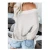 Import Fashion Cheaper Womens Comfy Off The Shoulder Sweater Batwing Sleeve Oversized V Neck Knit Pullover Sweater Tops from China