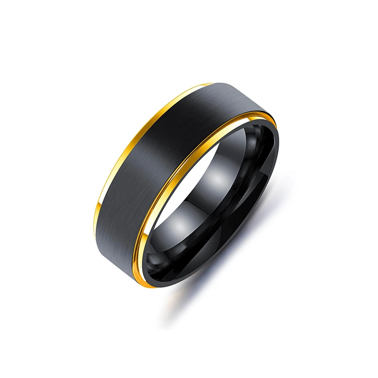 Fashion Rainbow Groove Wholesale Black Tungsten Carbide Rings