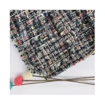 Fashion slub yarn yarn dye woven black wool suiting tweed sequins fabric