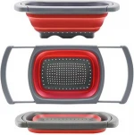 FINDKING Amazon Hot Sell Silicone Colander collapsible, Colander Strainer Over The Sink Veggies Folding Strainer for Kitchen