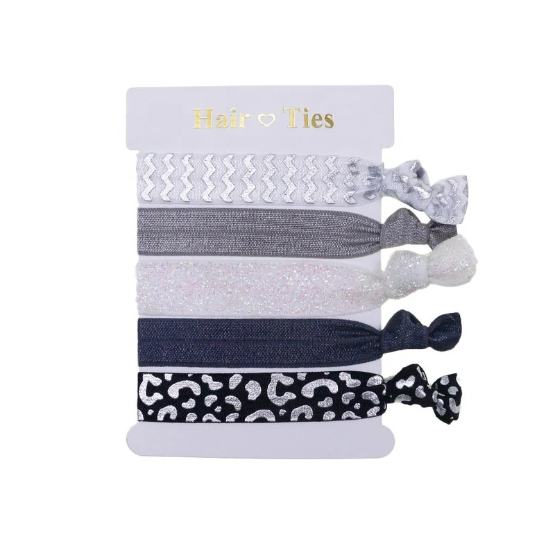 FOE  ribbon ready to ship stock color high quality  wholesale Elastic ribbon bow hair ties