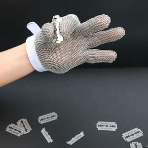 Food grade stainless steel cut resistant hand protective safety gloves