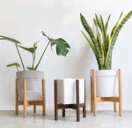Free Sample real wood flowers and plants stand on the balcony