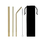 Free shipping to Indonesia Bar accessories 18/10 PVD coating stainless steel drinking straws