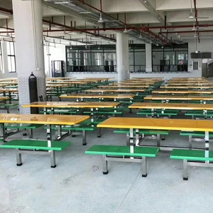 FRP dining table for eight can be used in school canteen and Restaurant