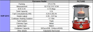 Fujika kerosene heater oil stove KSP- 231C in China