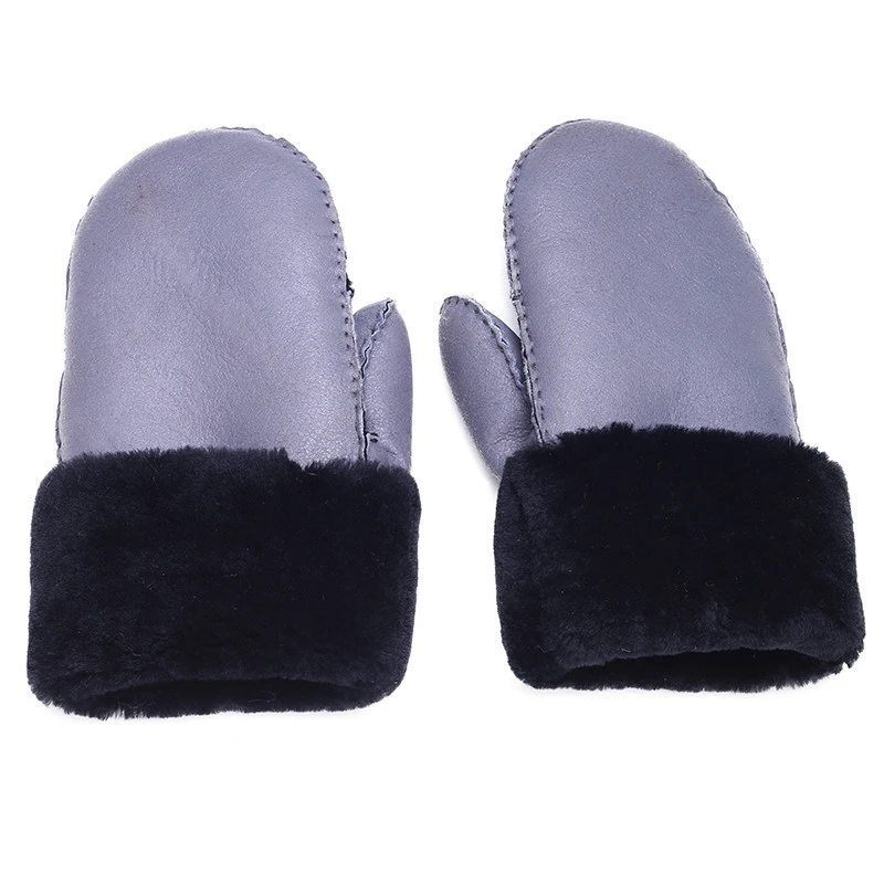 Fur Mittens Womens Sheepskin Leather Fur Lined Gloves for Winter Fully Soft Shearling Inside Gloves Winter