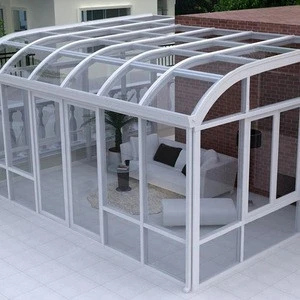 Garden balcony veranda curved glass house sunrooms greenhouse design