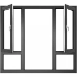 Glass Casement Windows with Tilt and Turn Single Double Outward Inward Aluminum casement window Awning Hinge Swing French Door