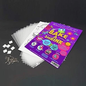 Glow in theDark DIY shrink art for kids and family fun Sprinkle  Shrink sheet for creation, with 10pcs Sheet and free parts