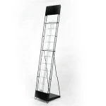 Grey steel structure magazine stand
