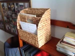 Handicraft Wicker Magazine Rack, Water Hyacinth Magazine Table Basket