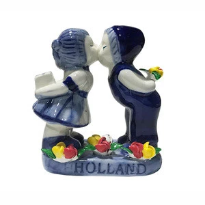 Handpainted ceramic pottery couple figurines for great gifts