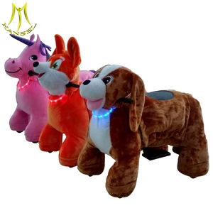 Hansel amusement kiddie ride on stuffed electric mountable animals for kids