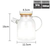 Heat Resistant Clear Glass Water Pitcher Hot Cold Water Jug with Lid with Handle