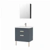 HEGII 2020 modern solid wood single sink mirror home bathroom furniture storage washbasin cabinet set