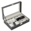 High end PU leather 6-digit watch case 3-eye Case Sunglasses display storage box