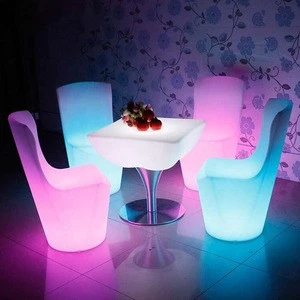 High Quality Color Changing LED PE light bar chair for event party