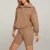 Import High Quality Custom Logo Womens Crew Neck  Hoodies 100% cotton half zip pullover sweatshirt for women from China